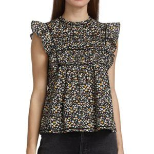 Rails - Filomena Lace-Insert Top (Black Mini Floral)